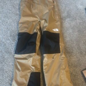 The North Face Tan and Black Snow Bibs